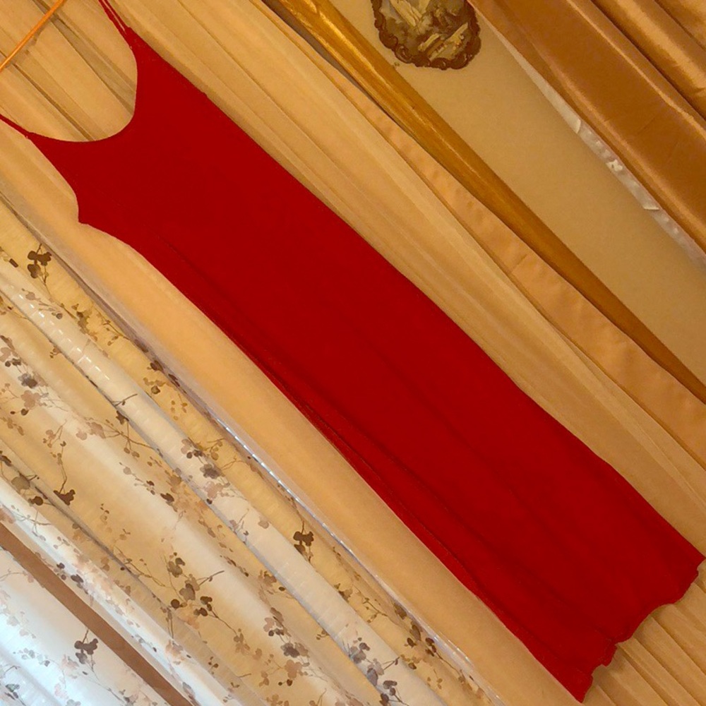 Red summer maxi dress